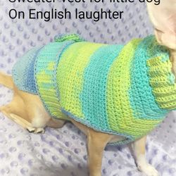 Easy Dog Sweater Crochet Pattern/ Crochet for little dog/Pdf pattern dog sweater