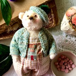 mini teddy 7 inches. teddy bear. ooak.