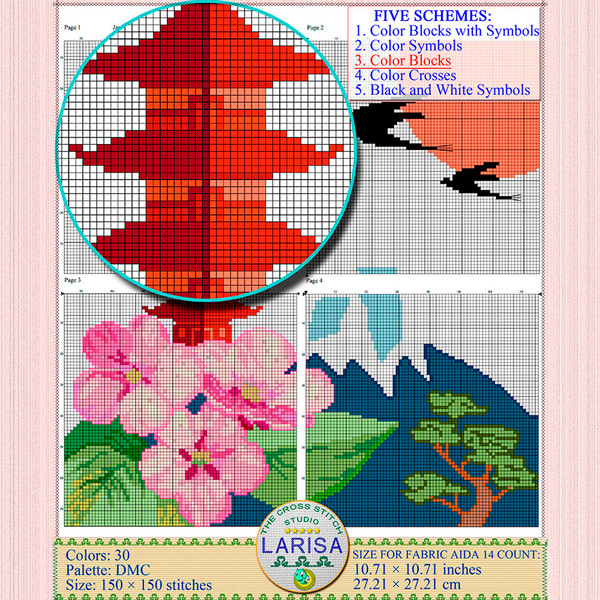 Pagoda Cross Stitch Pattern