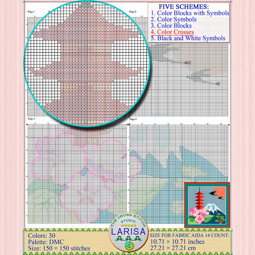 Sakura Cross Stitch Pattern