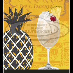 Pina Colada Cocktail Poster