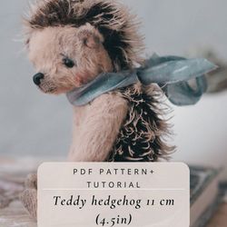 DIY sewing  Tutorial and pattern teddy miniature hedgehog 4.5 in