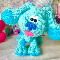 Blue's Clues and You! Toy blue crochet dog