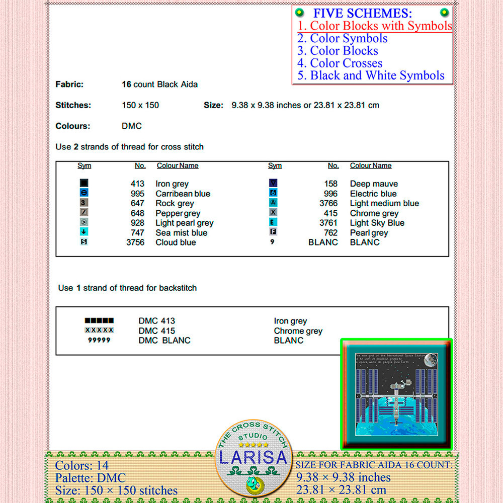 ISS cross stitch pattern