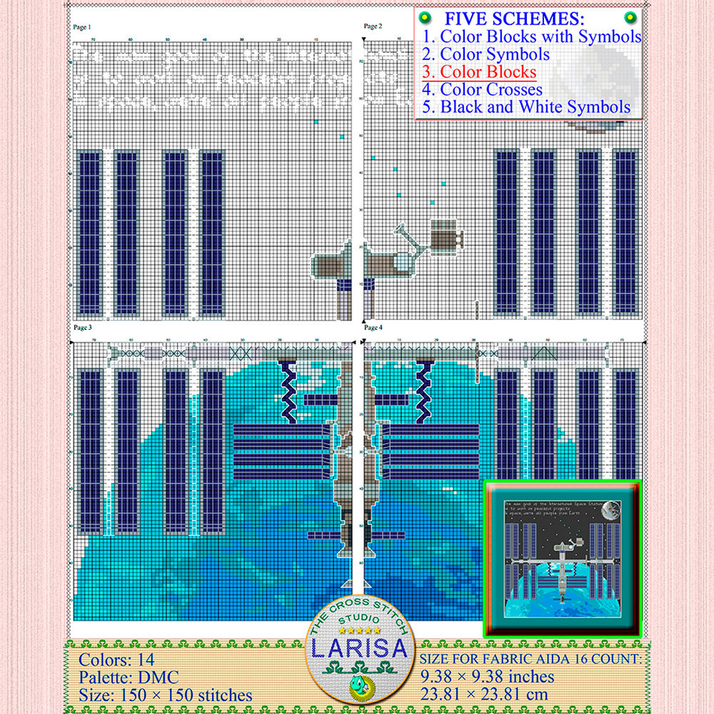 Space Station cross stitch pattern