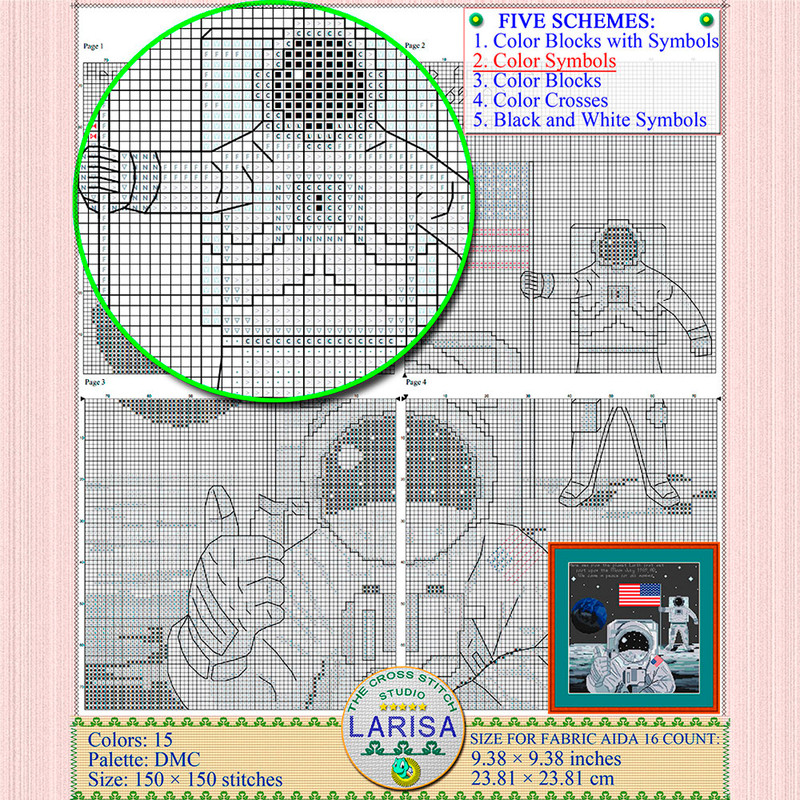 Apollo 11 Cross Stitch Pattern