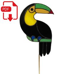 Digital Toucan pattern  PDF | stained glass  template | digital template