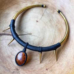 Custom amber choker necklace