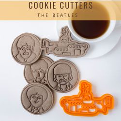 The Beatles cookie cutters - set 5 pcs. / yellow submarine cookie cutters