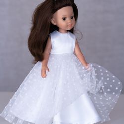 Paola Reina doll clothes, White long dress for Paola Reina, 13 inch doll clothes, Doll clothes, Dolls outfit, 32 cm doll