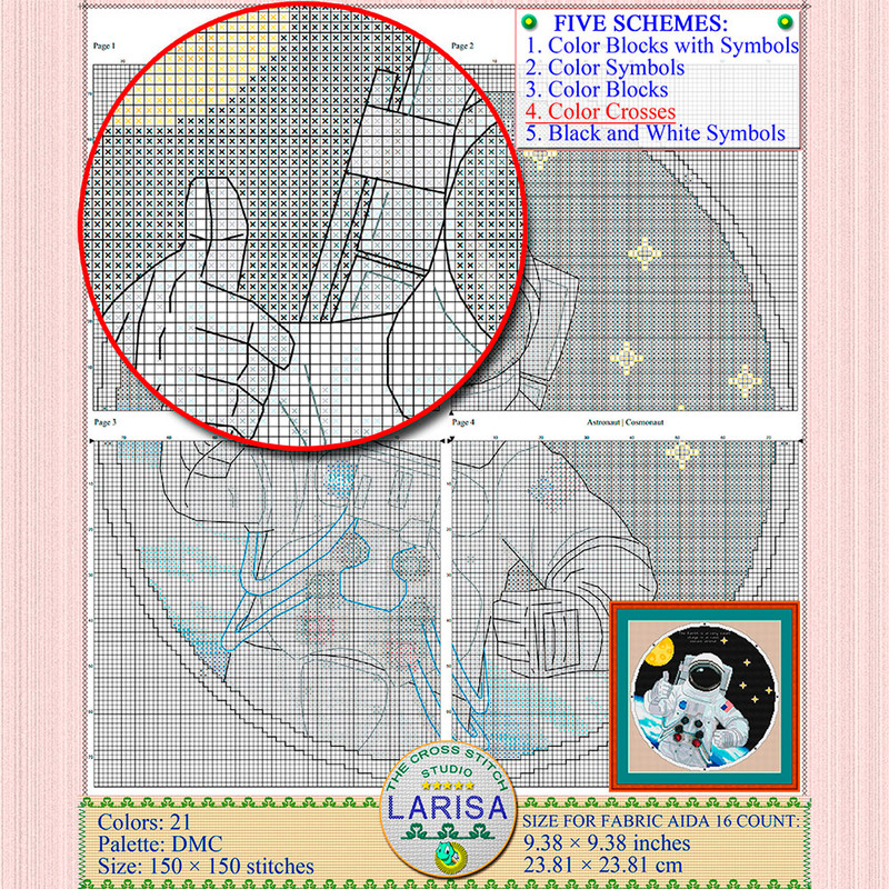 Spacewalk Cross Stitch Pattern