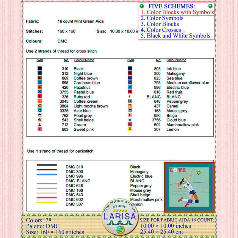 Volleyball Cross Stitch Pattern