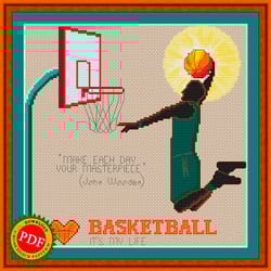 basketball cross stitch pattern | basketball player