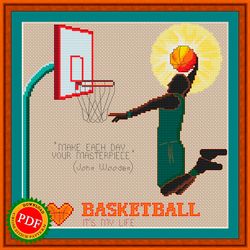 Basketball Cross Stitch Pattern | Basketball Player