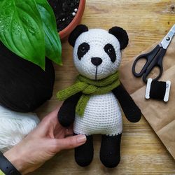 Crochet cute panda for baby
