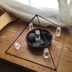 Copper pyramid  healing, Kupfer Tense pyramid, mini pyramid, meditation copper pyramid , reiki healing tool