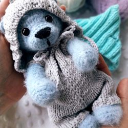 OOAK Collectable Teddy Bear 7,6 inches/ Plush teddy bear/ Stuffed handmade teddy bear/ Totem animal toy/ Little bear