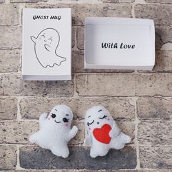 Small Ghost, Pocket hug in a box, Ghost plush, Sending your hugs, Halloween Cheer Up Box, Mini ghost