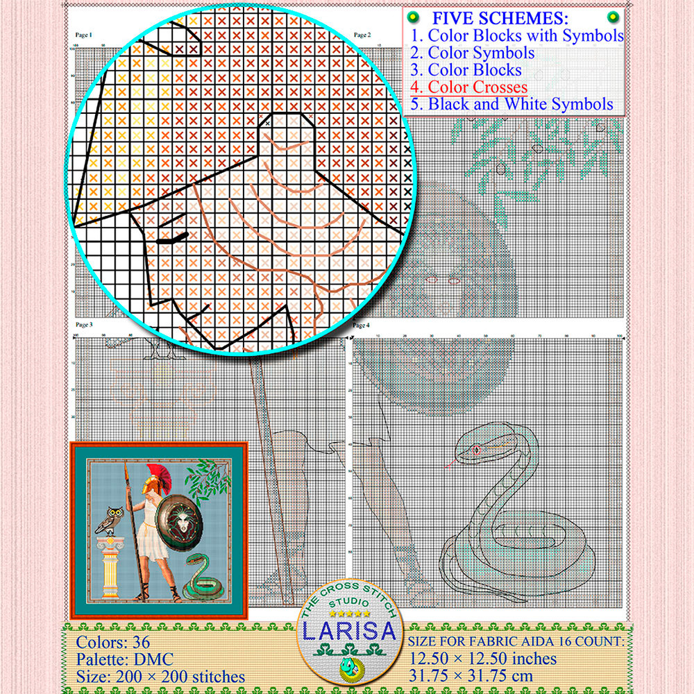 Athena Cross Stitch Pattern
