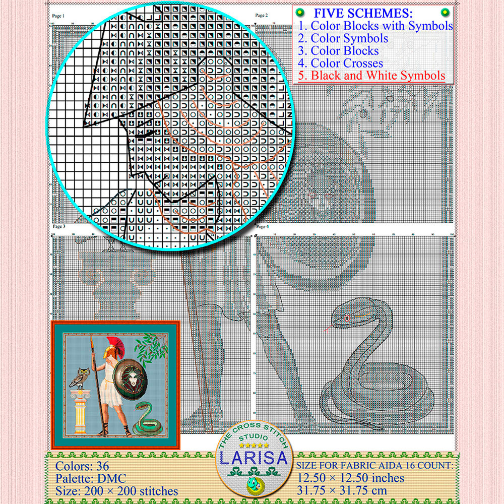 Athene Cross Stitch Pattern