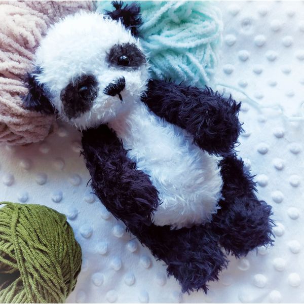 Teddy bear panda/ OOAK panda bear/ Handmade teddy bear/ Pand - Inspire  Uplift