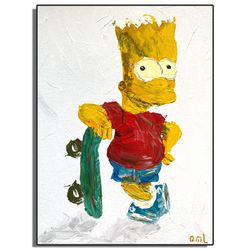 Bart Simpson Original Wall Art / Simpson Canvas Painting / The Simpsons Wall Art / Bart Simpson canvas painting / Original Painting / Pop Art Painting 