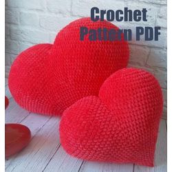 Heart pillow  Crochet pattern. PDF file