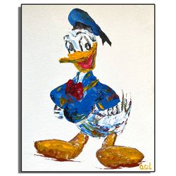 Donald Duck Abstract Wall Art / Donald Duck Painting / Donald Duck Abstract Painting / Original Abstract Painting