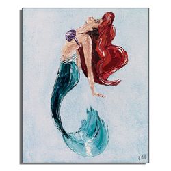 Little Mermaid Wall Art /  Little Mermaid Painting / Disney Wall Art / Disney painting / The Little Mermaid Original Painting / Pop Art Painting / Ariel Disney Wall Art 