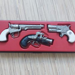 Set of toy weapons, soviet pistols, revolver, pirate, cadet, antique weapons