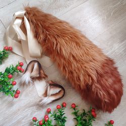 Raphtalia Ears and Tail Cosplay Ears and Tail Faux Fur