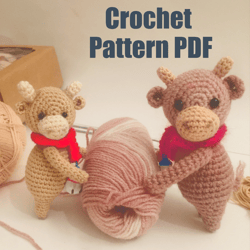 Mini bull - Crochet Pattern - Head on pin.