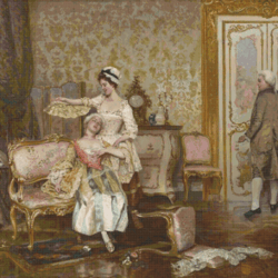 pdf counted vintage cross stitch pattern | shocking news | vittorio reggianini 1858-1938 | 6 sizes