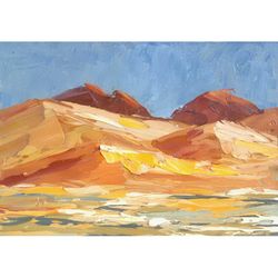 Painting Atacama Original Desert Art National Park Artwork Chile Landscape 5x7" by Svetlana