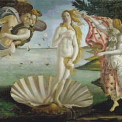 pdf counted vintage cross stitch pattern | the birth of venus | sandro botticelli 1483-1485 | 5 sizes