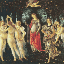pdf counted vintage cross stitch pattern | spring | sandro botticelli 1478-1482 | 4 sizes