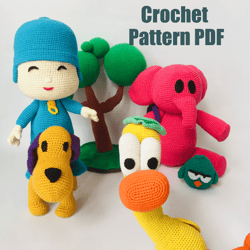 Pattern 5 in 1 -Pocoyo collection Crochet Pattern pdf