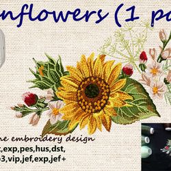Sunflower 1 part 6x8   Embroidery Design