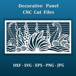 wall art panel cut files. underwater world seascape. nautical design. files for laser cnc cut machines. home  decor
