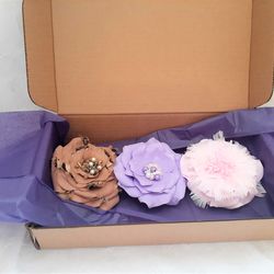 Flower brooch, Gift set, Gift set of 3 flower brooches, Flower hair clip, Set of 3 flower hair clips, Brooch/Hairclip