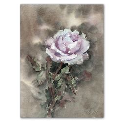 Original painting of rose Watercolor flowers by Yulia Evsyukova