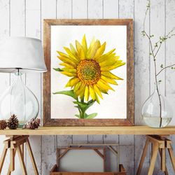 Sunflower - Wall Art, Hanging Picture,Home Decor,flower painting,watercolor art