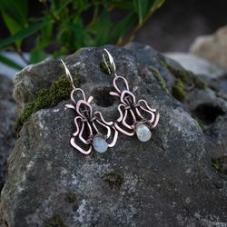 copper earrings with citrines