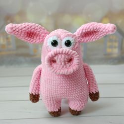 pig toy,plush pig toy,plush pig,funny pig toy,pig gifts, crochet pig