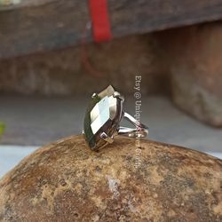 Natural Golden Pyrite Gemstone 925 Sterling Silver Ring, Marquise Shape Unisex Fashionable Handmade Ring, Dedicated Ring