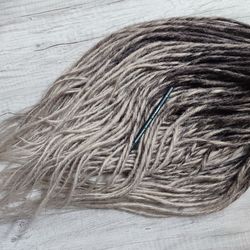 Ombre natur gray dreadlocks Smooth Classic Synthetic dreadlocks extensions, Fake dreads double ended dreads, DE dreads s