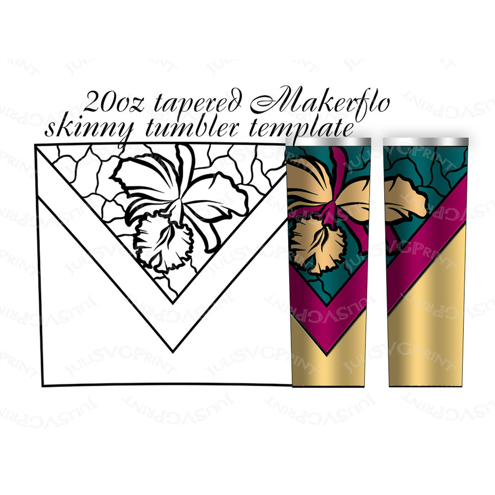 v split tumbler template svg for 20oz skinny Makerflo