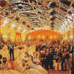 pdf counted vintage cross stitch pattern | a ball in honor of alexander ii | mikhail zichi 1864 | 5 sizes