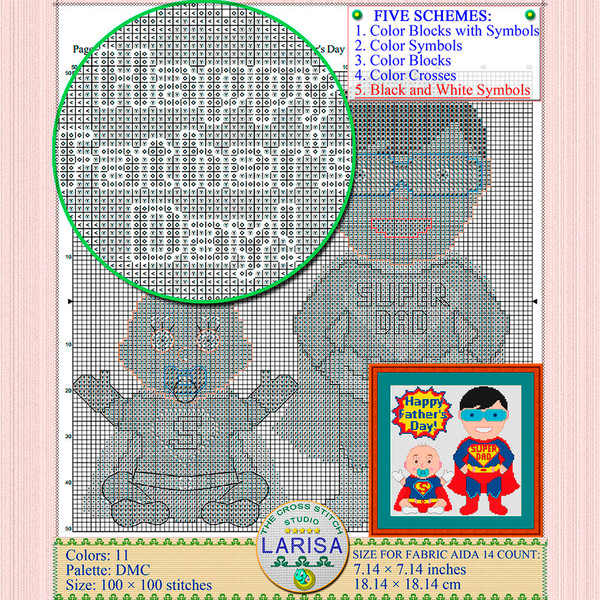 Happy Fathers Day Cross Stitch Pattern