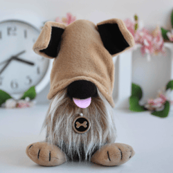 Gnome dog for pets, brown gnome, custom dog gift, dog lover gift